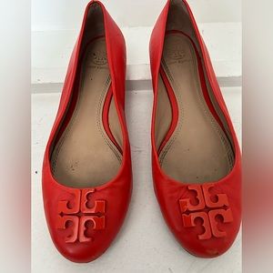 Tory Burch Miller Triple Red Ballet Flats size 7.5